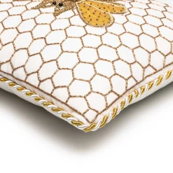 MacKenzie-Childs Spring|Pillows, Throws, & Cushions<Queen Bee Ivory Throw Pillow