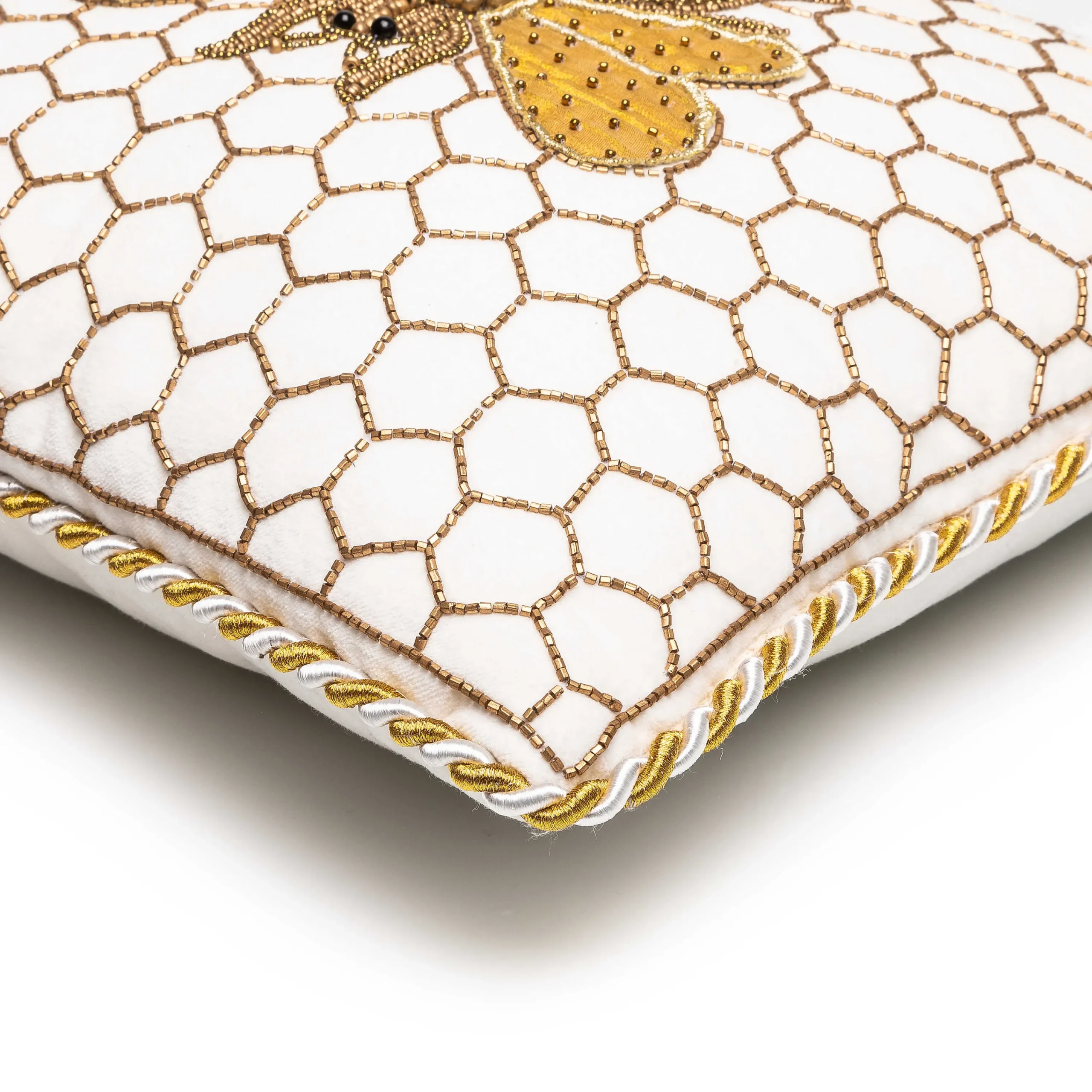 MacKenzie-Childs Spring|Pillows, Throws, & Cushions<Queen Bee Ivory Throw Pillow