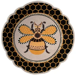MacKenzie-Childs Rugs<Queen Bee Rug 4' Round Rug