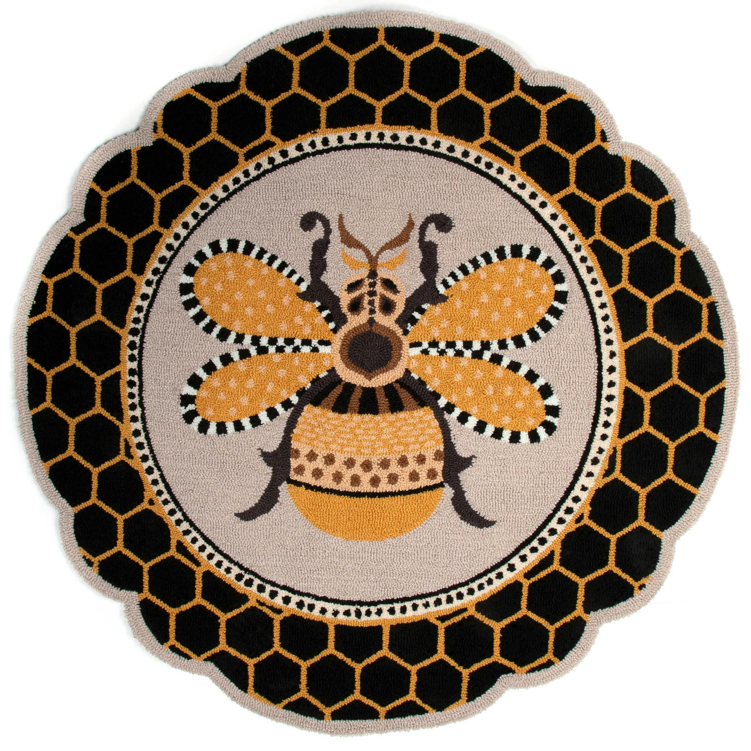 MacKenzie-Childs Rugs<Queen Bee Rug 4' Round Rug