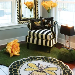 MacKenzie-Childs Rugs<Queen Bee Rug 4' Round Rug