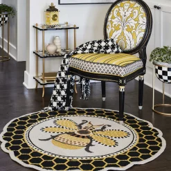 MacKenzie-Childs Rugs<Queen Bee Rug 4' Round Rug