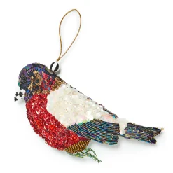 MacKenzie-Childs Holiday<Red Bird Beaded Ornament