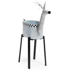 MacKenzie-Childs Holiday|Outdoor<Reindeer Galvanized Metal Planter