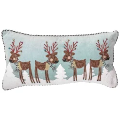 MacKenzie-Childs Holiday|Pillows, Throws, & Cushions<Reindeer Lumbar Pillow