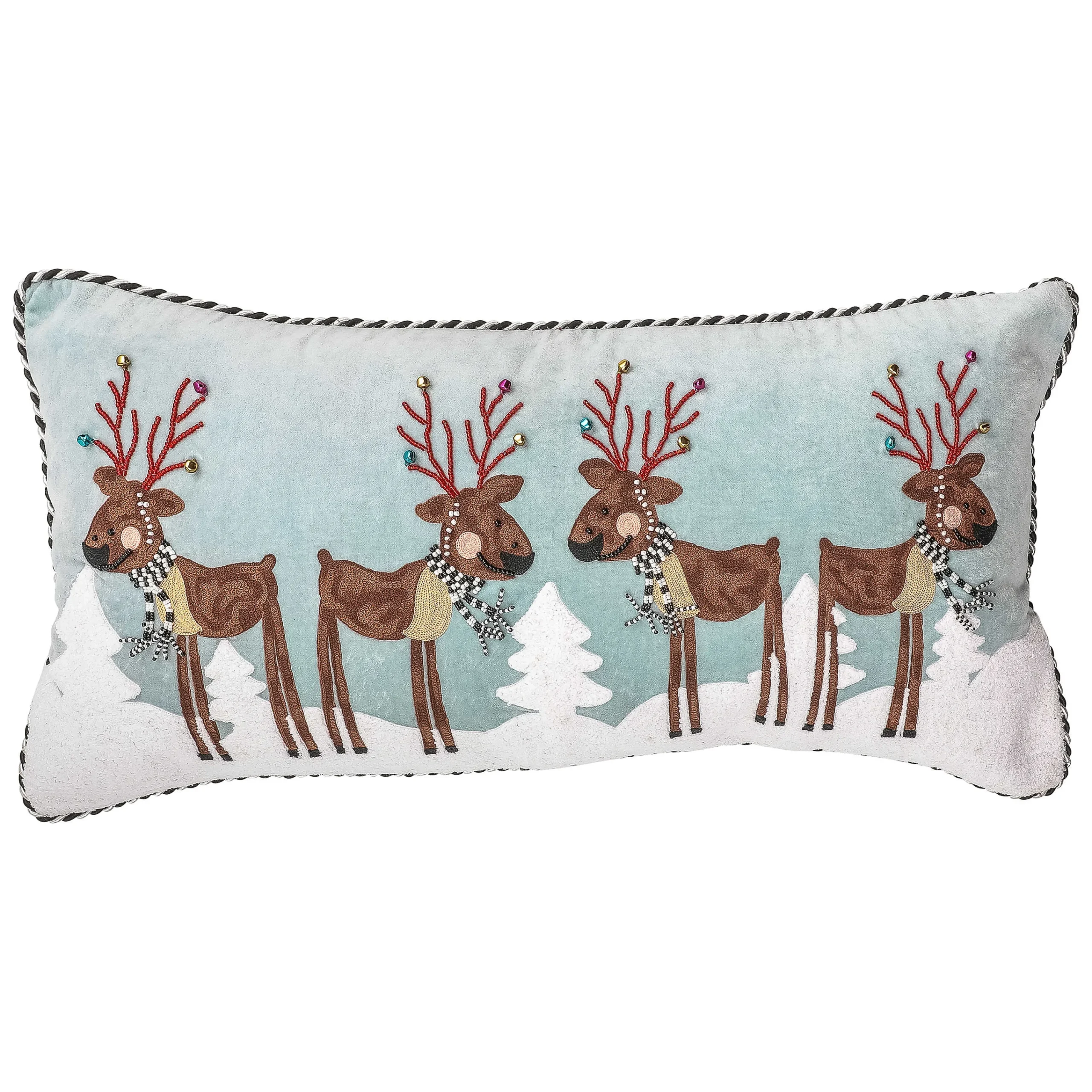 MacKenzie-Childs Holiday|Pillows, Throws, & Cushions<Reindeer Lumbar Pillow