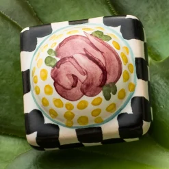 MacKenzie-Childs Finishing Touches<Rose Petit Four Square Knob