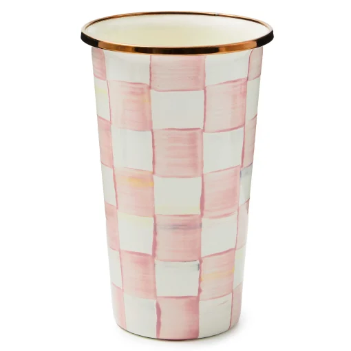 MacKenzie-Childs Fall Entertaining|Drinkware<Rosy Check 20 Ounce Tumbler