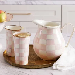 MacKenzie-Childs Fall Entertaining|Drinkware<Rosy Check 20 Ounce Tumbler