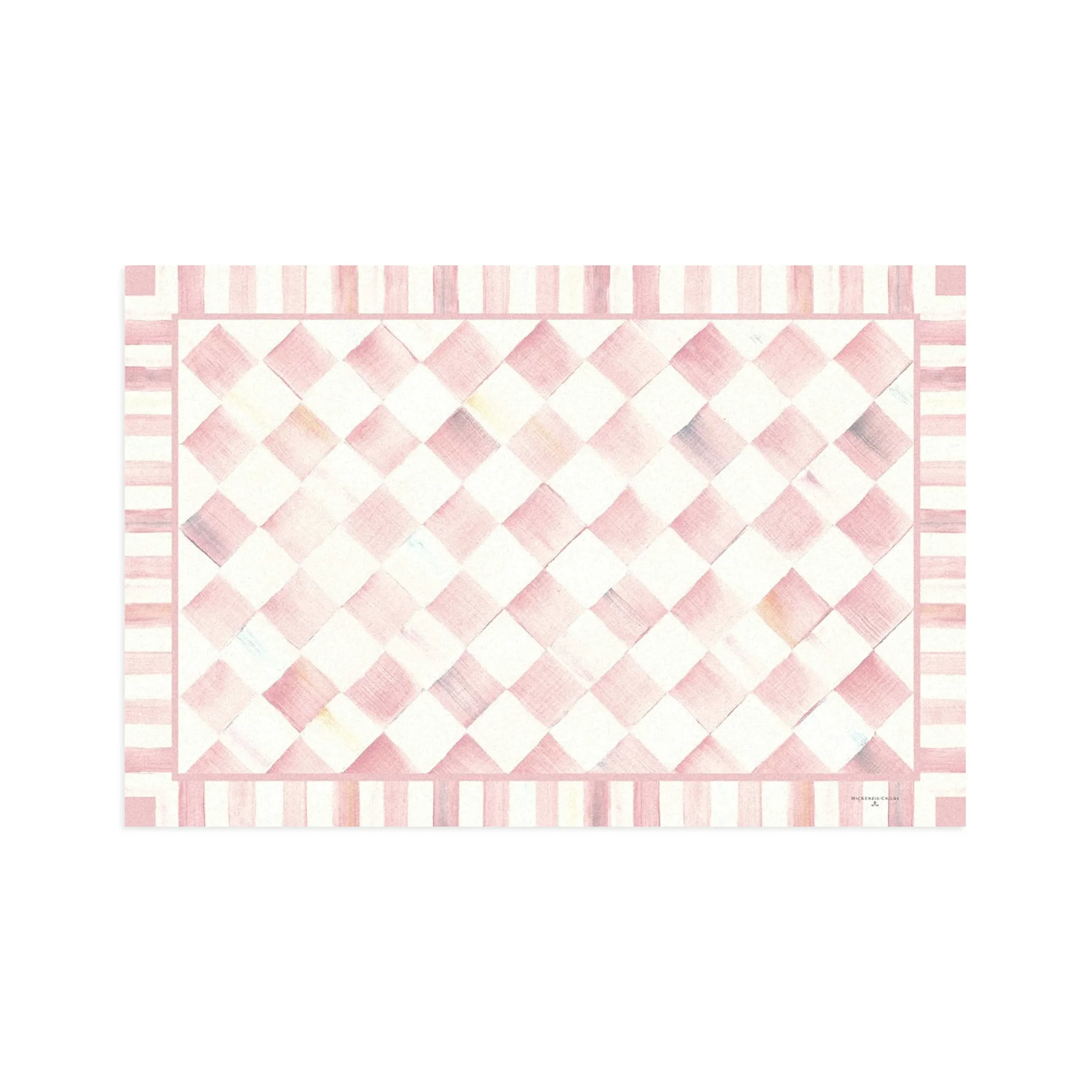 MacKenzie-Childs Rugs<Rosy Check 2' x 3' Floor Mat