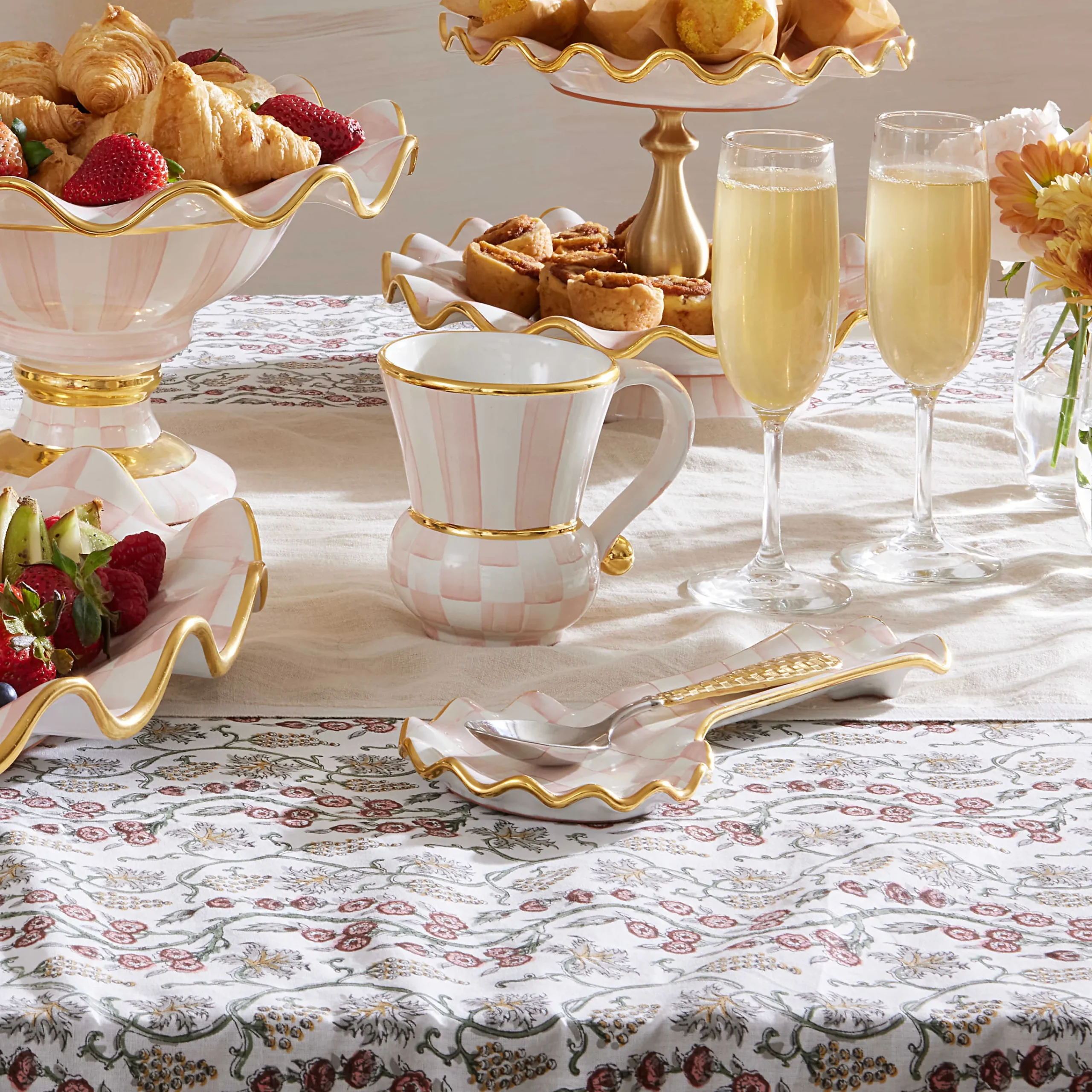 MacKenzie-Childs Kitchen Utensils & Tools<Rosy Check Ceramic Spoon Rest