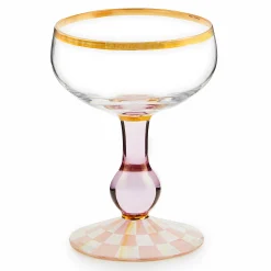 MacKenzie-Childs Easter|Spring<Rosy Check Coupe Glass