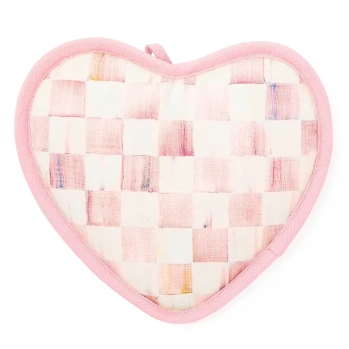 MacKenzie-Childs Kitchen & Table Linens<Rosy Check Heart Potholder