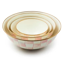 MacKenzie-Childs Fall Entertaining|Serveware<Rosy Check Large Everyday Bowl
