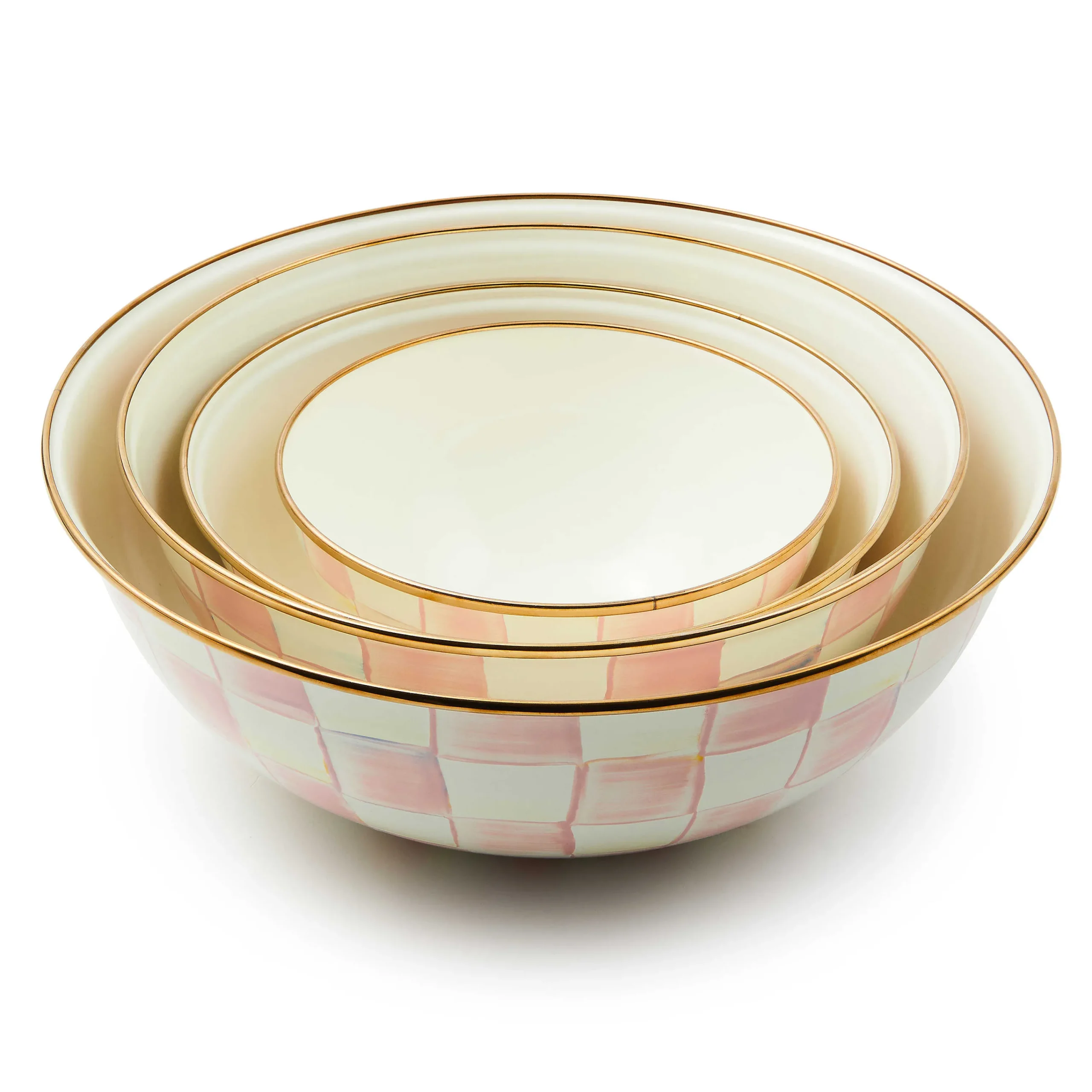 MacKenzie-Childs Fall Entertaining|Serveware<Rosy Check Large Everyday Bowl