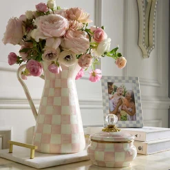 MacKenzie-Childs Fall Entertaining|Bar Entertaining<Rosy Check Large Practical Pitcher
