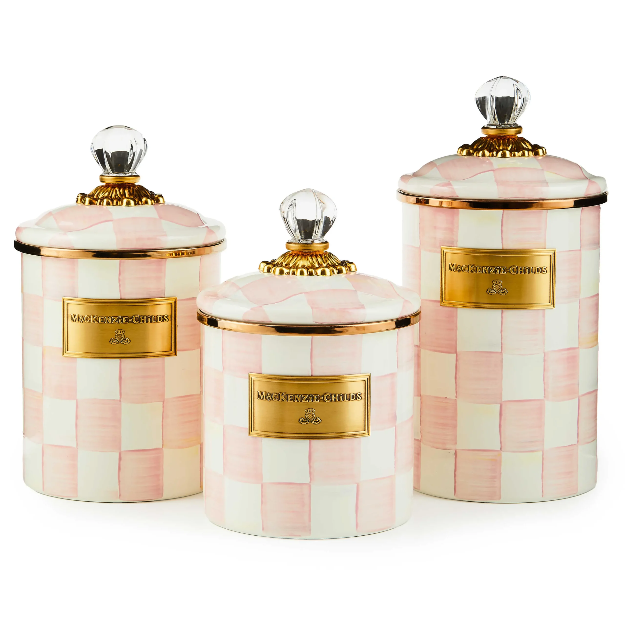 MacKenzie-Childs Spring|Room Accents<Rosy Check Small Canister
