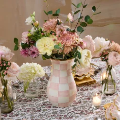MacKenzie-Childs Room Accents|Fall Entertaining<Rosy Check Tall Vase