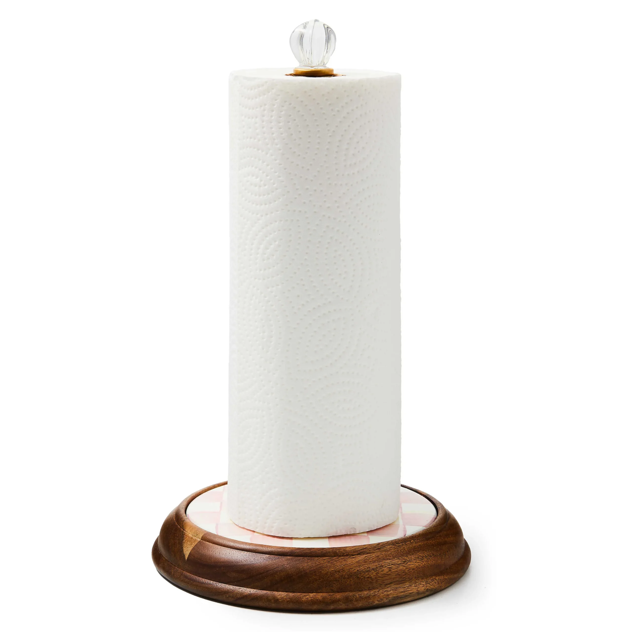 MacKenzie-Childs Kitchen Storage & Organization<Rosy Check Wood Paper Towel Holder