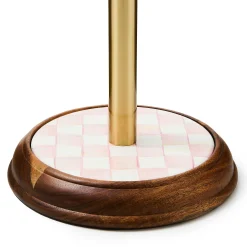 MacKenzie-Childs Kitchen Storage & Organization<Rosy Check Wood Paper Towel Holder