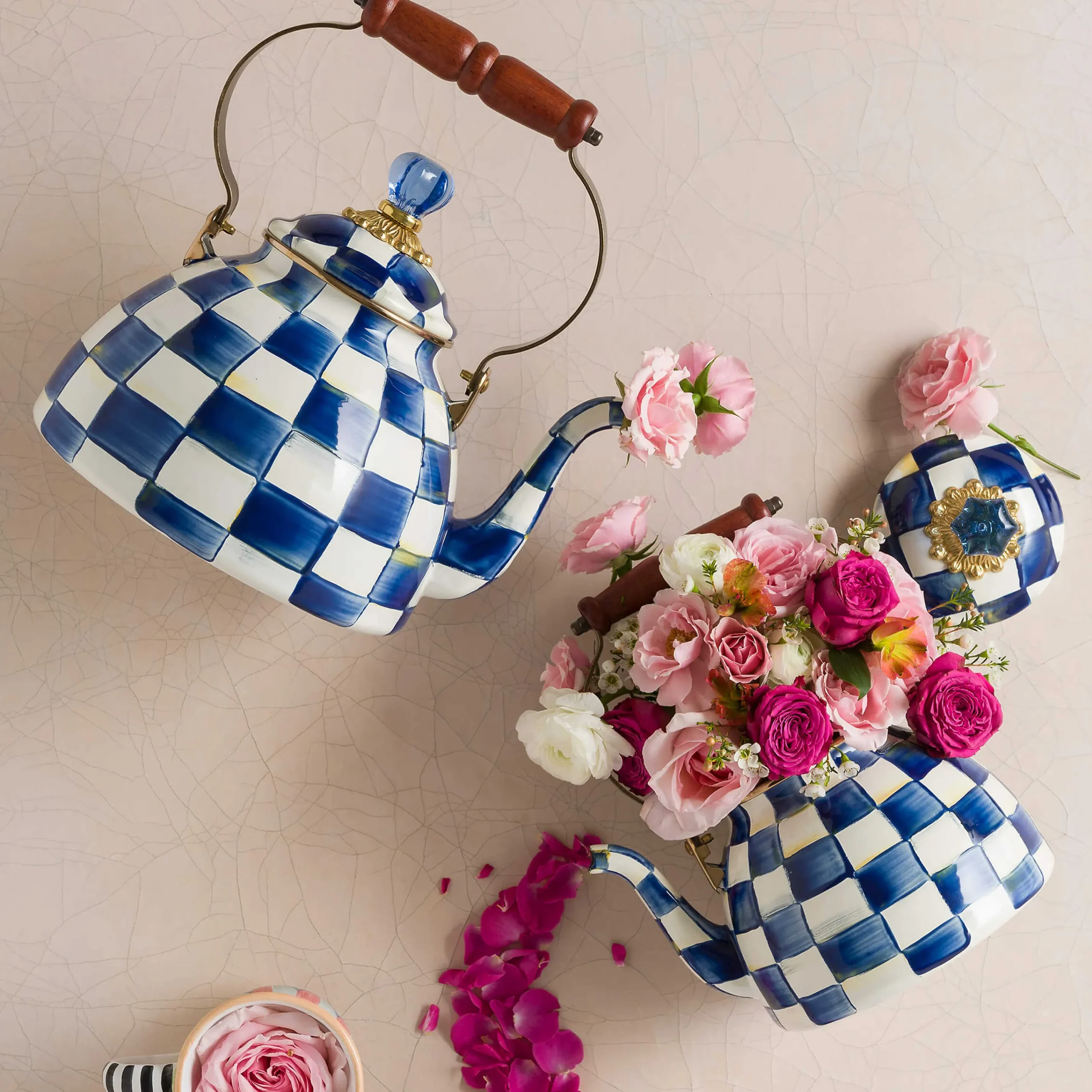 MacKenzie-Childs The Coffee Shop|Tea Kettles<Royal Check 2 Quart Tea Kettle