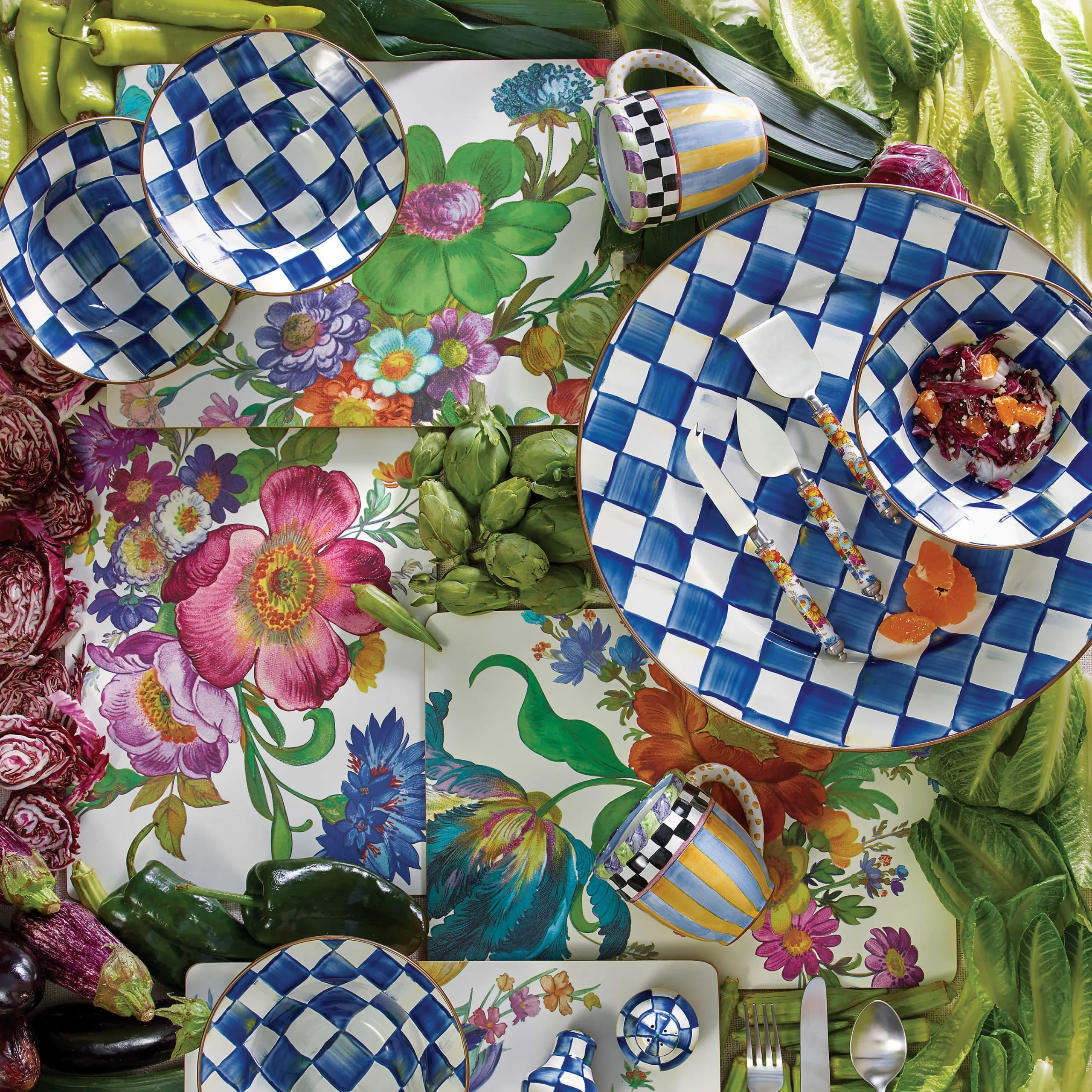 MacKenzie-Childs Dinnerware & Flatware<Royal Check Breakfast Bowl