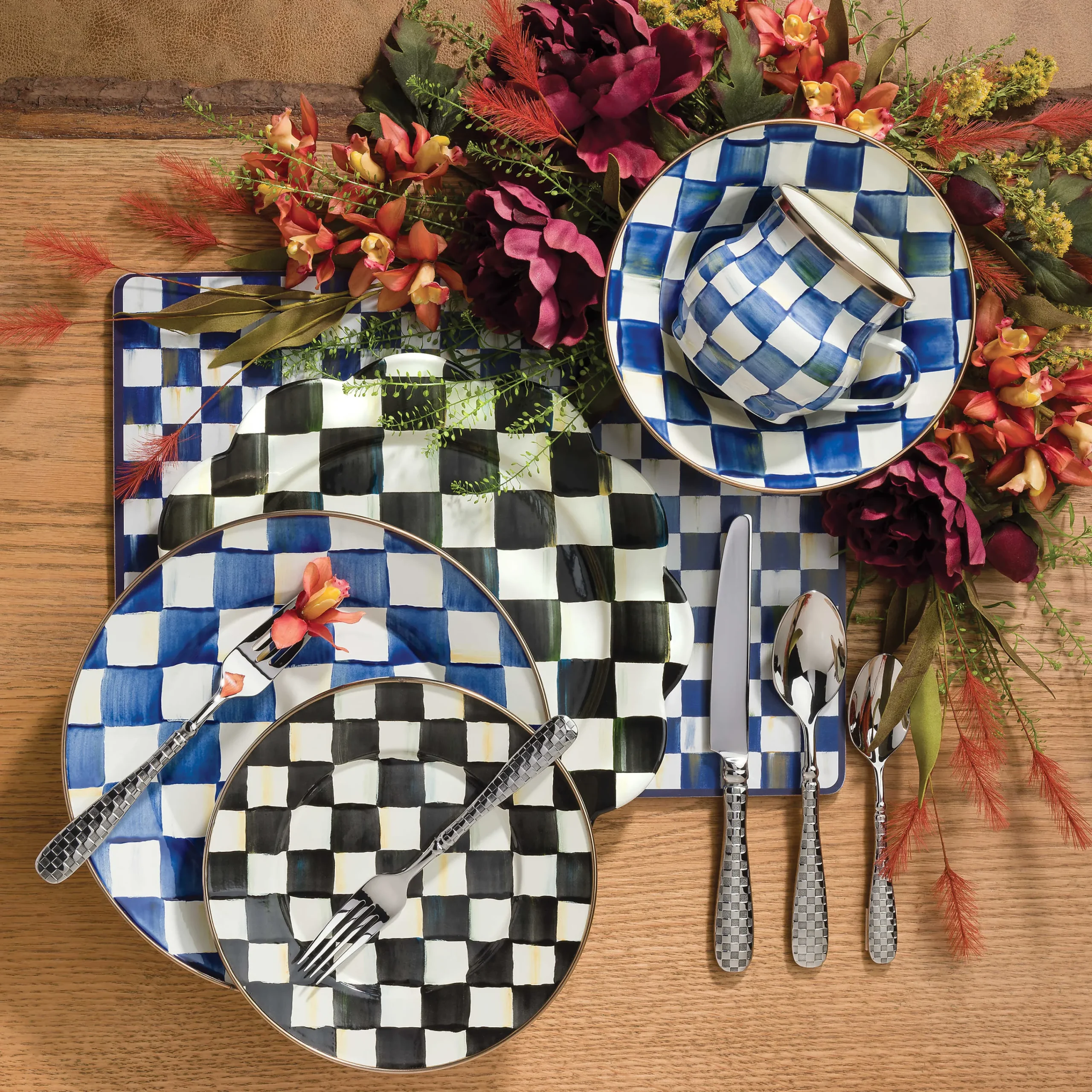 MacKenzie-Childs Dinnerware & Flatware<Royal Check Breakfast Bowl