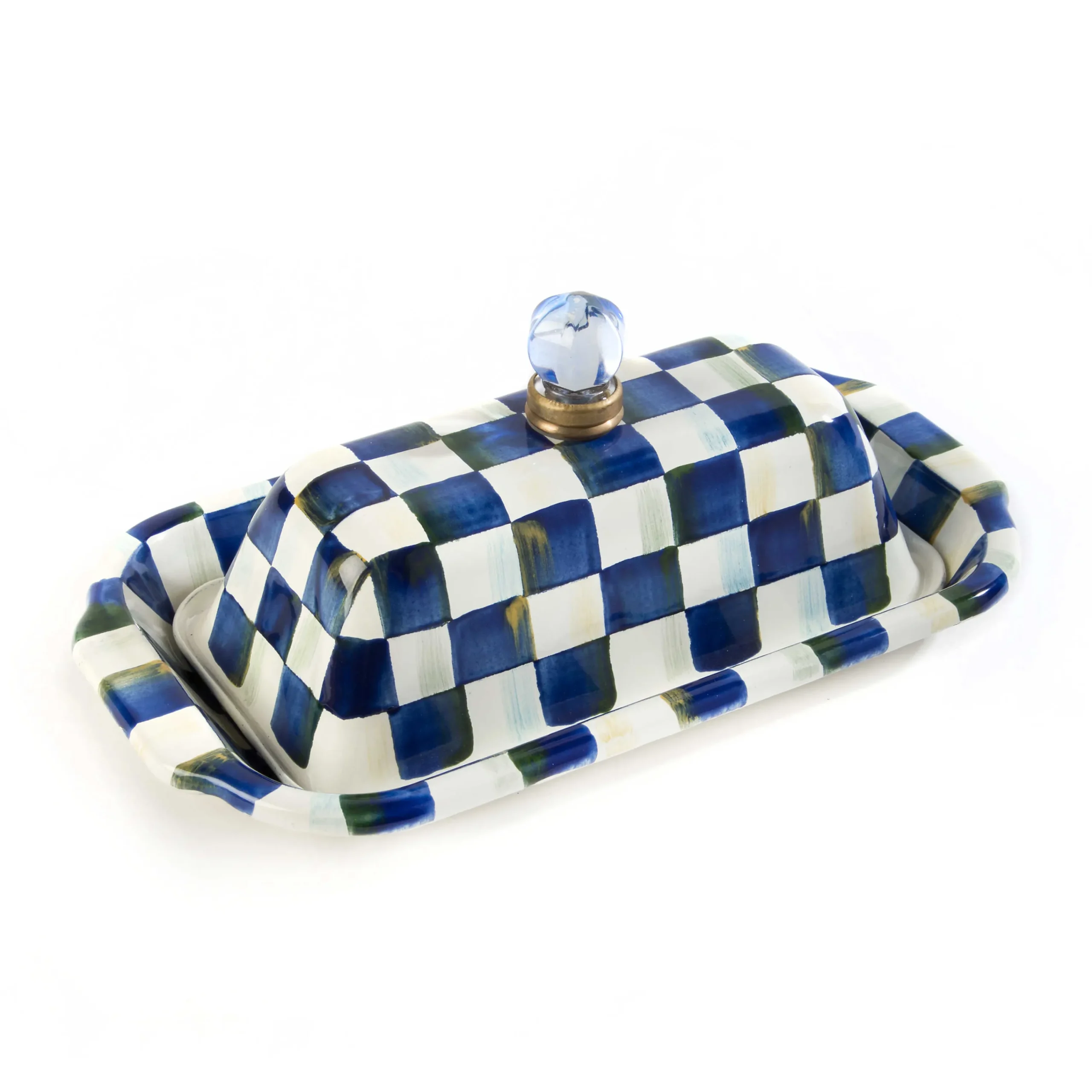 MacKenzie-Childs Serveware<Royal Check Butter Box