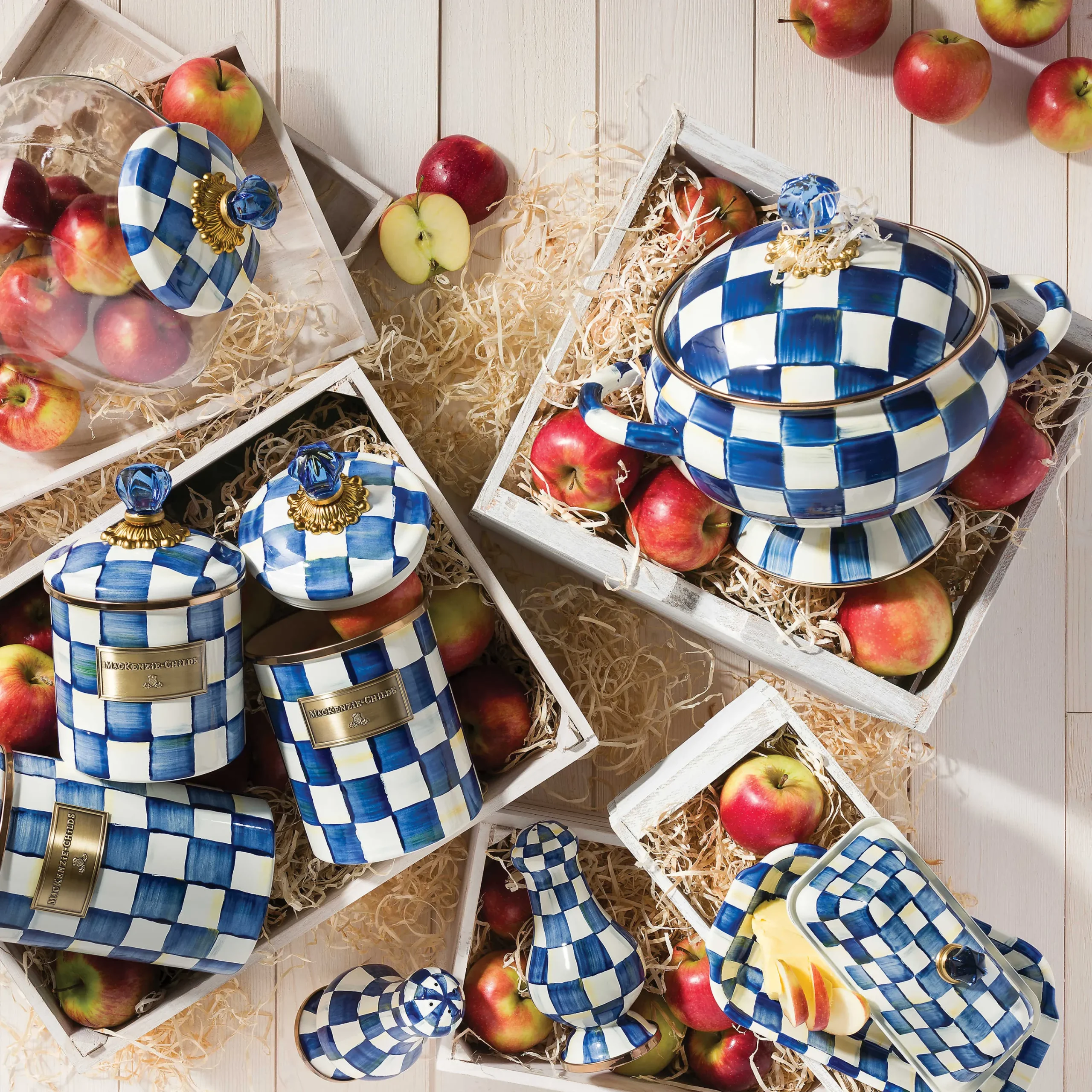 MacKenzie-Childs Serveware<Royal Check Butter Box