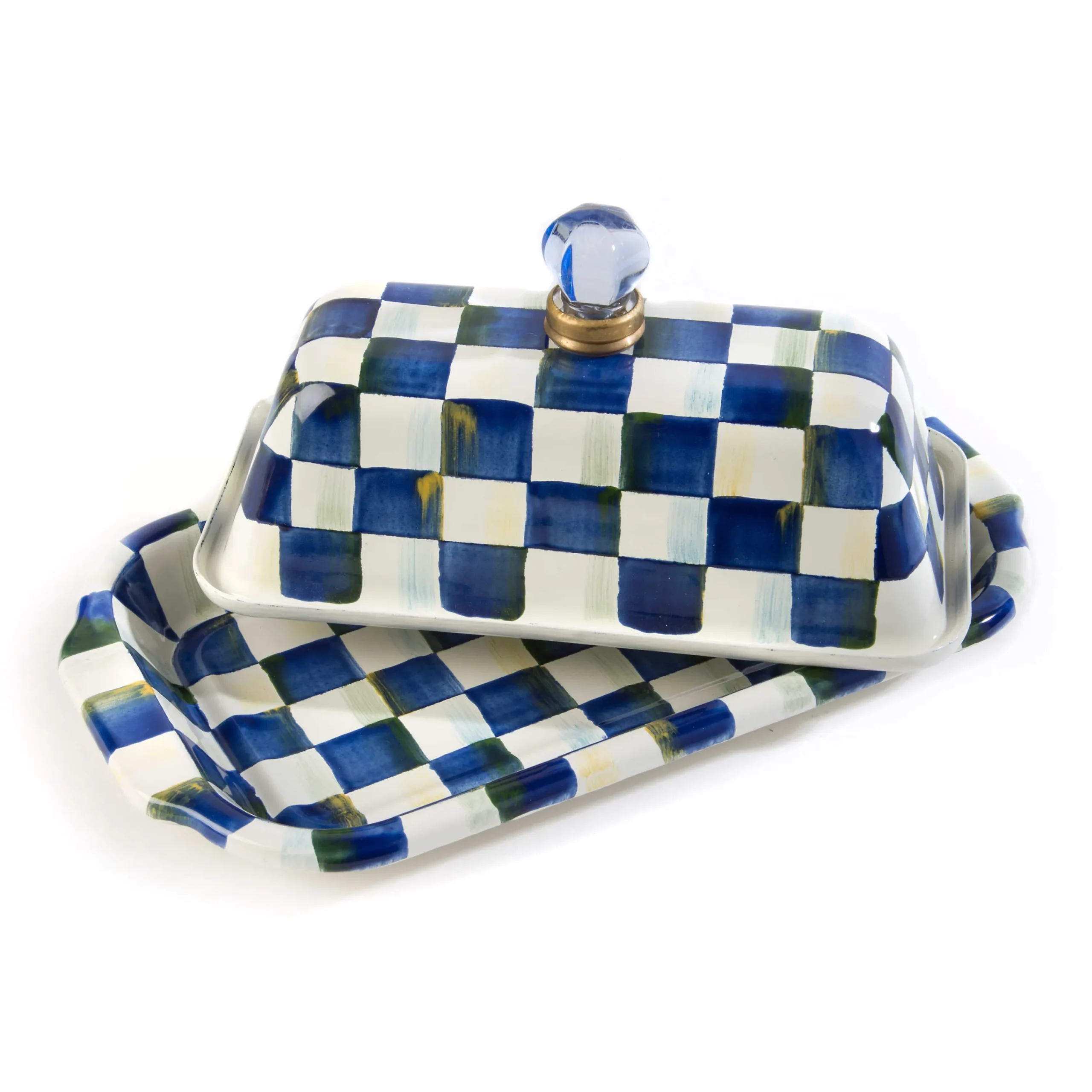 MacKenzie-Childs Serveware<Royal Check Butter Box