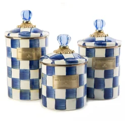 MacKenzie-Childs Kitchen & Dining Sets|Kitchen Storage & Organization<Royal Check Canisters, Set of 3