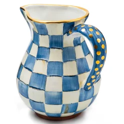 MacKenzie-Childs Bar Entertaining|Serveware<Royal Check Ceramic Portly Pitcher