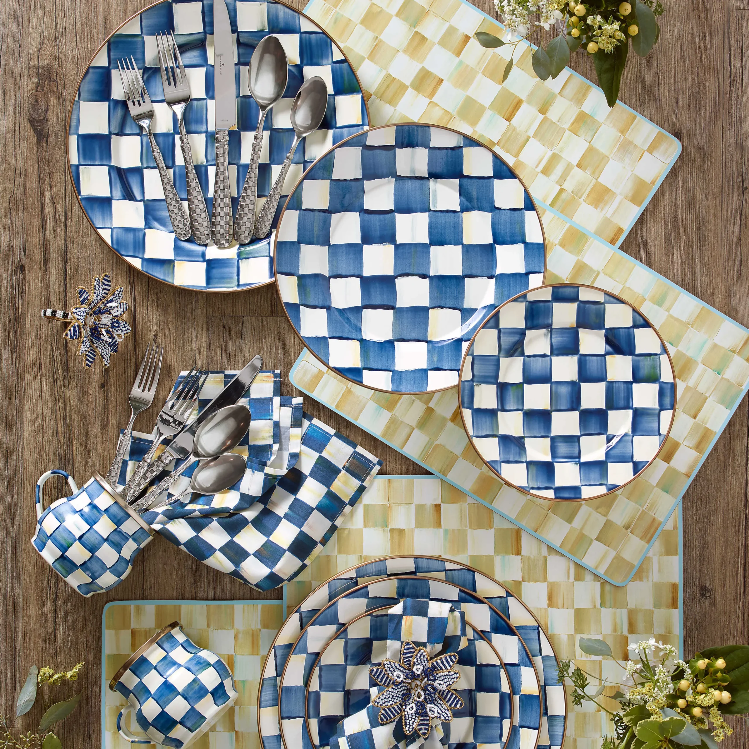 MacKenzie-Childs Dinnerware & Flatware<Royal Check Charger/Plate