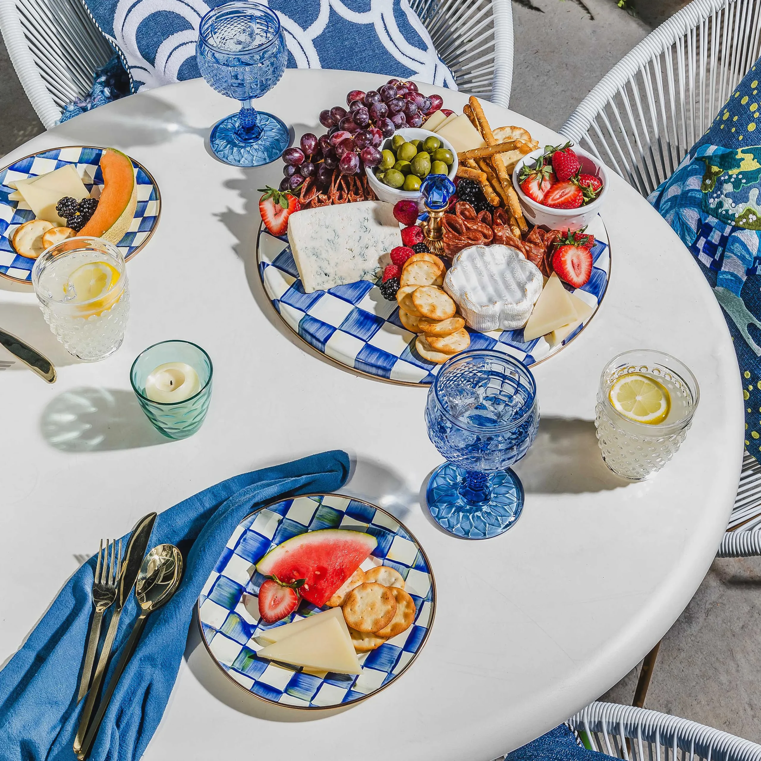 MacKenzie-Childs Serveware<Royal Check Cheese Course