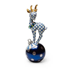 MacKenzie-Childs Holiday<Royal Check Deary Deer on Ornament