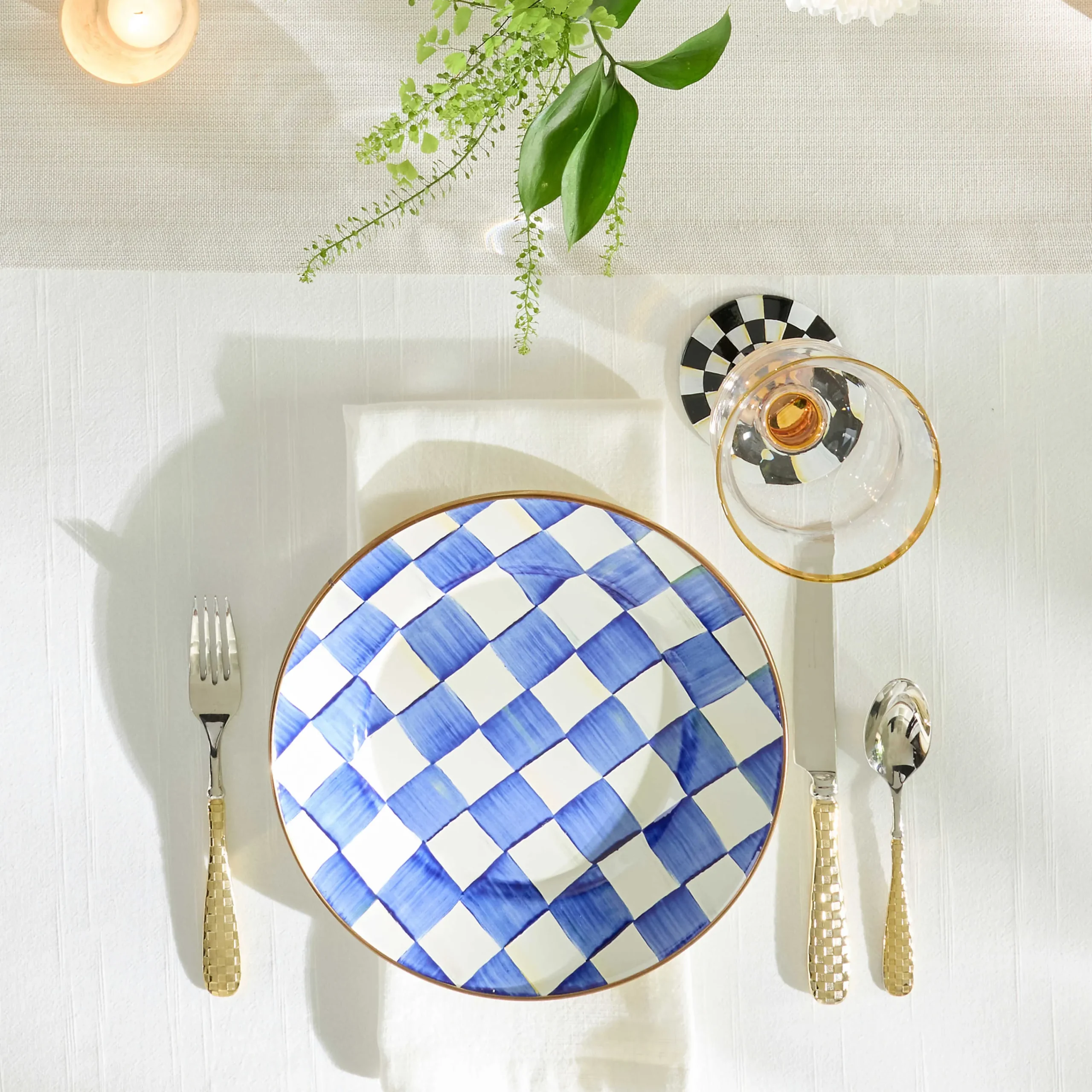 MacKenzie-Childs Dinnerware & Flatware<Royal Check Dinner Plate