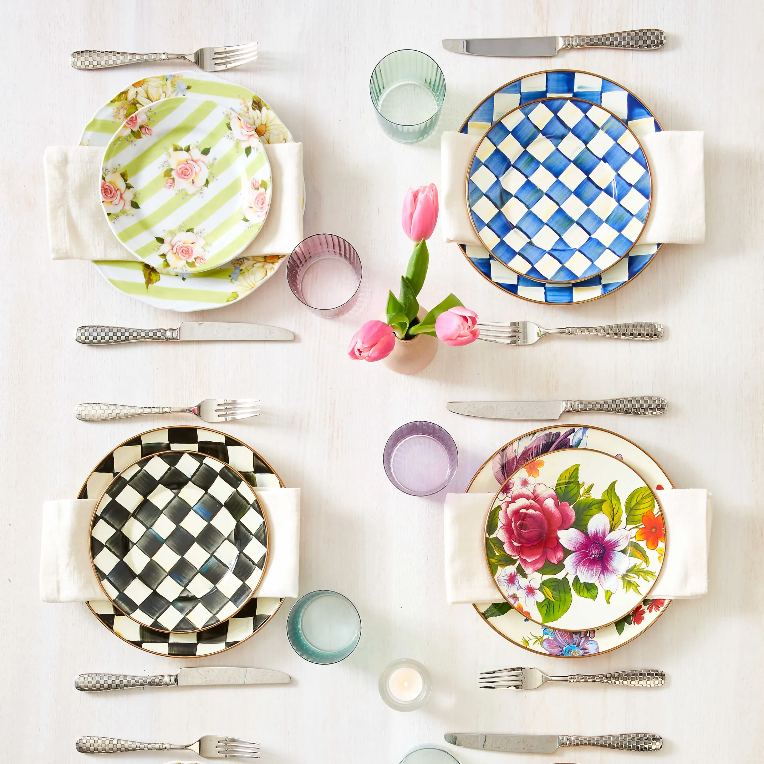 MacKenzie-Childs Dinnerware & Flatware<Royal Check Dinner Plate