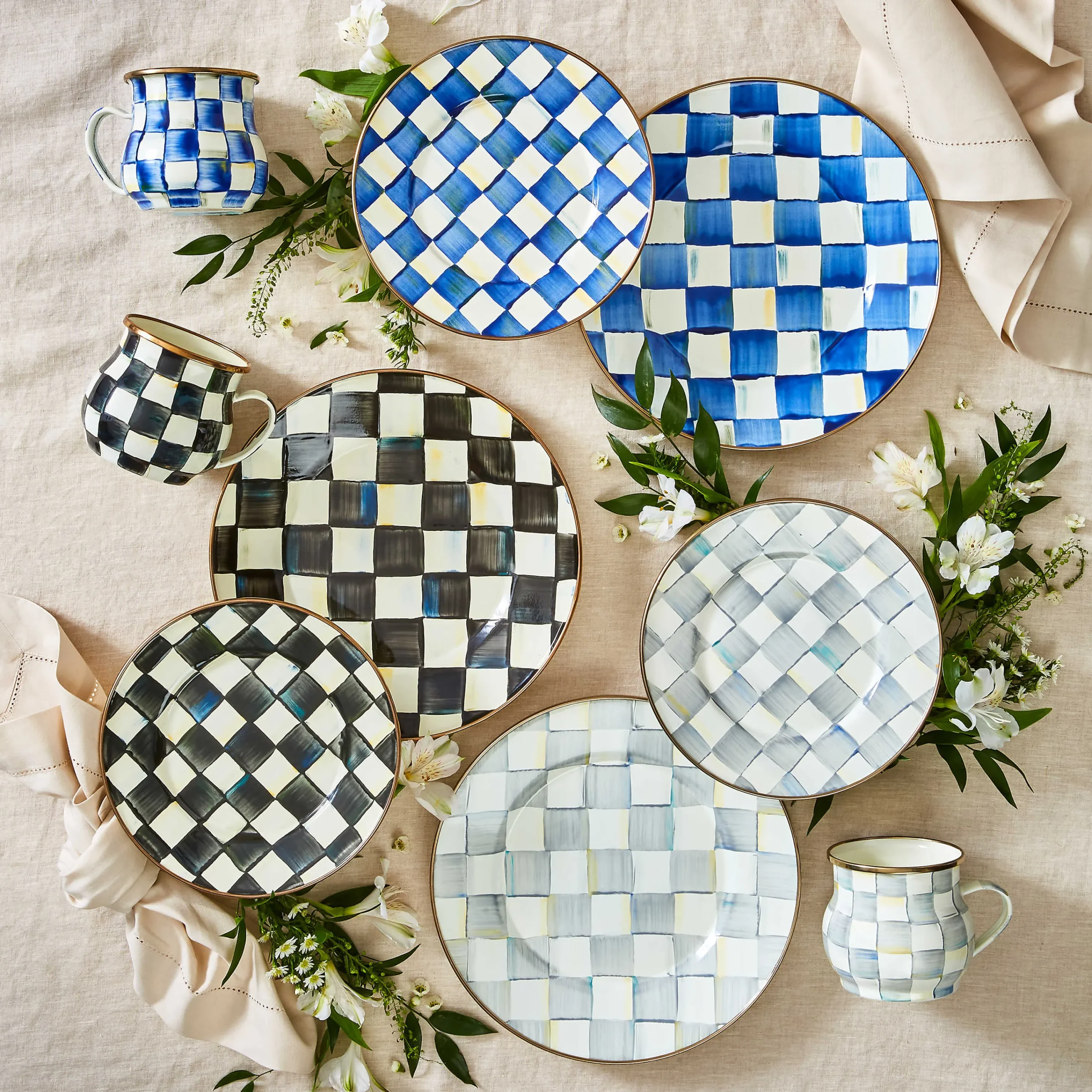 MacKenzie-Childs Dinnerware & Flatware<Royal Check Dinner Plate