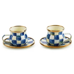 MacKenzie-Childs The Coffee Shop|Drinkware<Royal Check Espresso Cup  Saucer Set