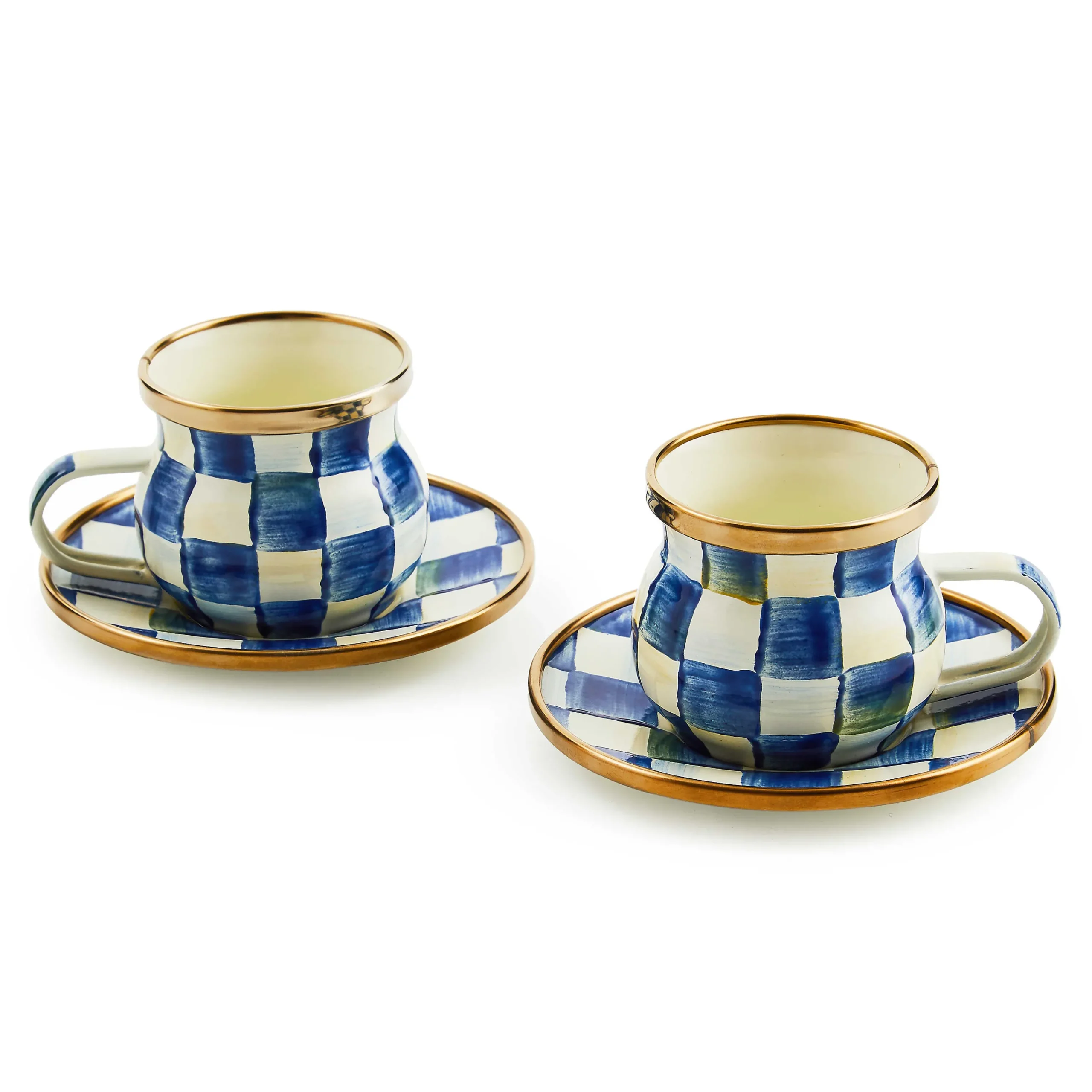 MacKenzie-Childs The Coffee Shop|Drinkware<Royal Check Espresso Cup  Saucer Set