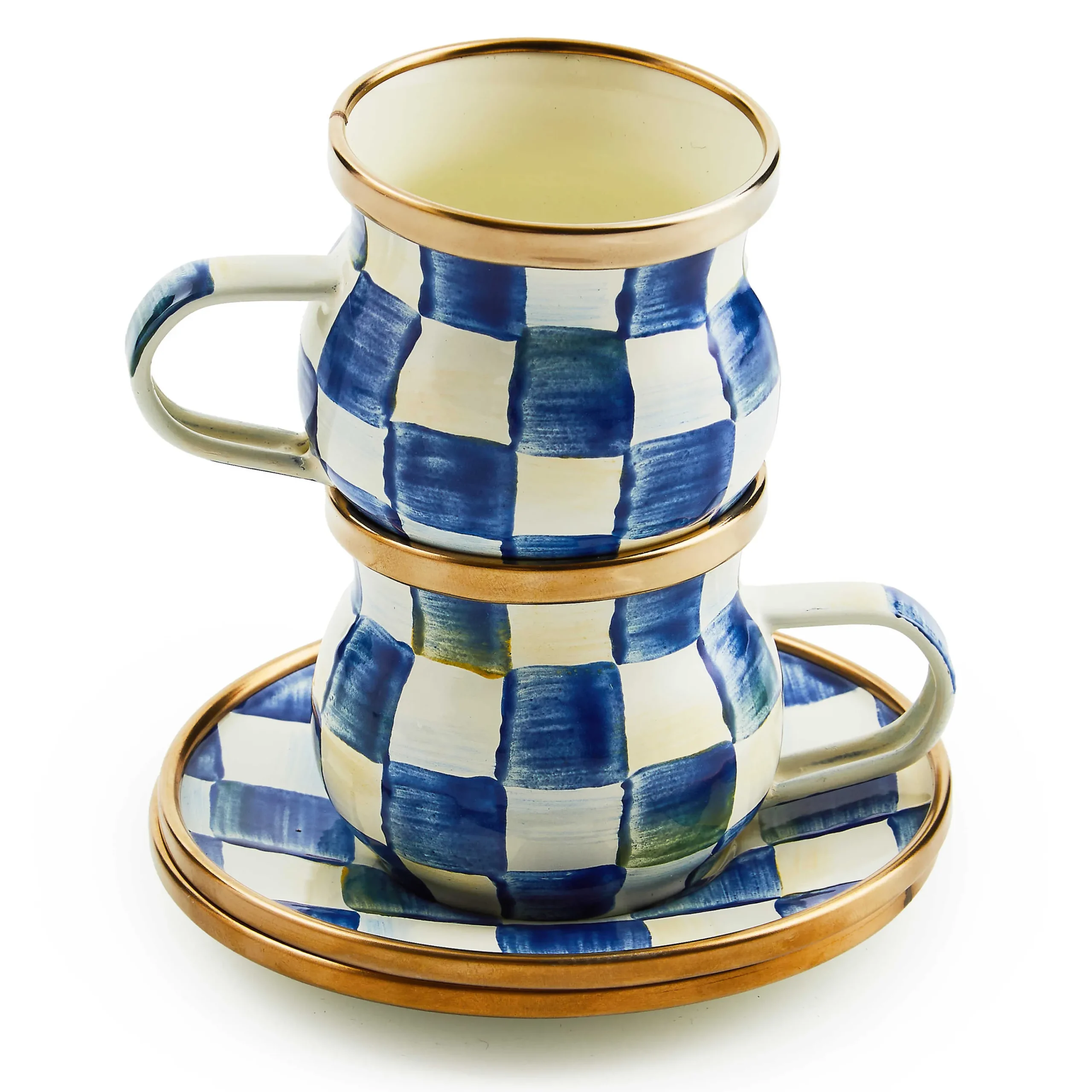 MacKenzie-Childs The Coffee Shop|Drinkware<Royal Check Espresso Cup  Saucer Set