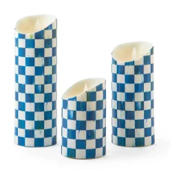 MacKenzie-Childs Decor Sets|Candles & Fragrances<Royal Check Flicker Candles - Set of 3