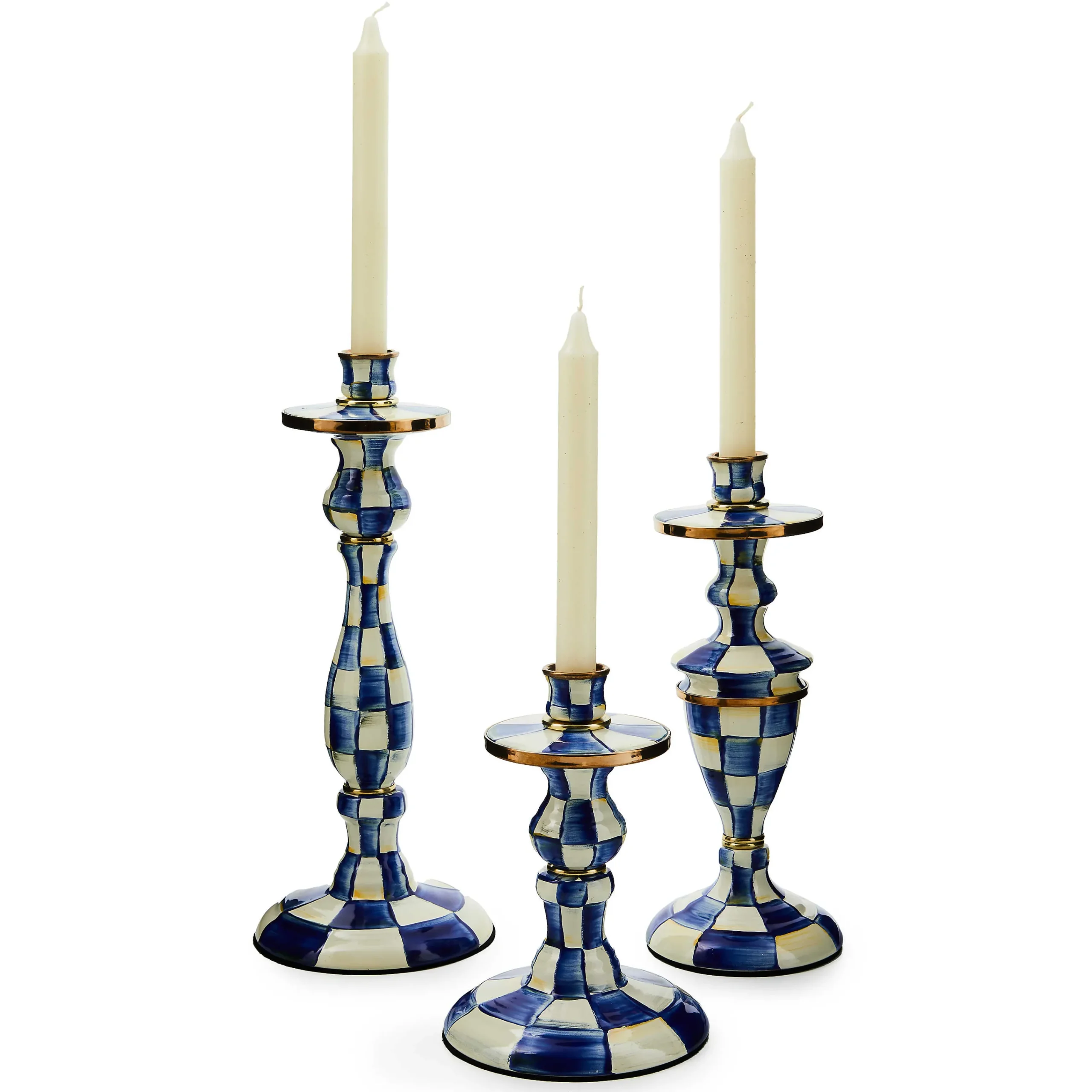 MacKenzie-Childs Candles & Fragrances<Royal Check Large Candlestick