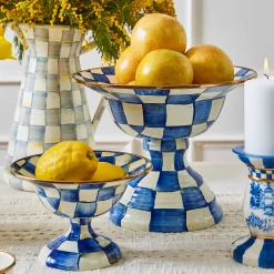 MacKenzie-Childs Serveware<Royal Check Large Compote