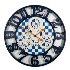 MacKenzie-Childs Room Accents<Royal Check Large Farmhouse Wall Clock