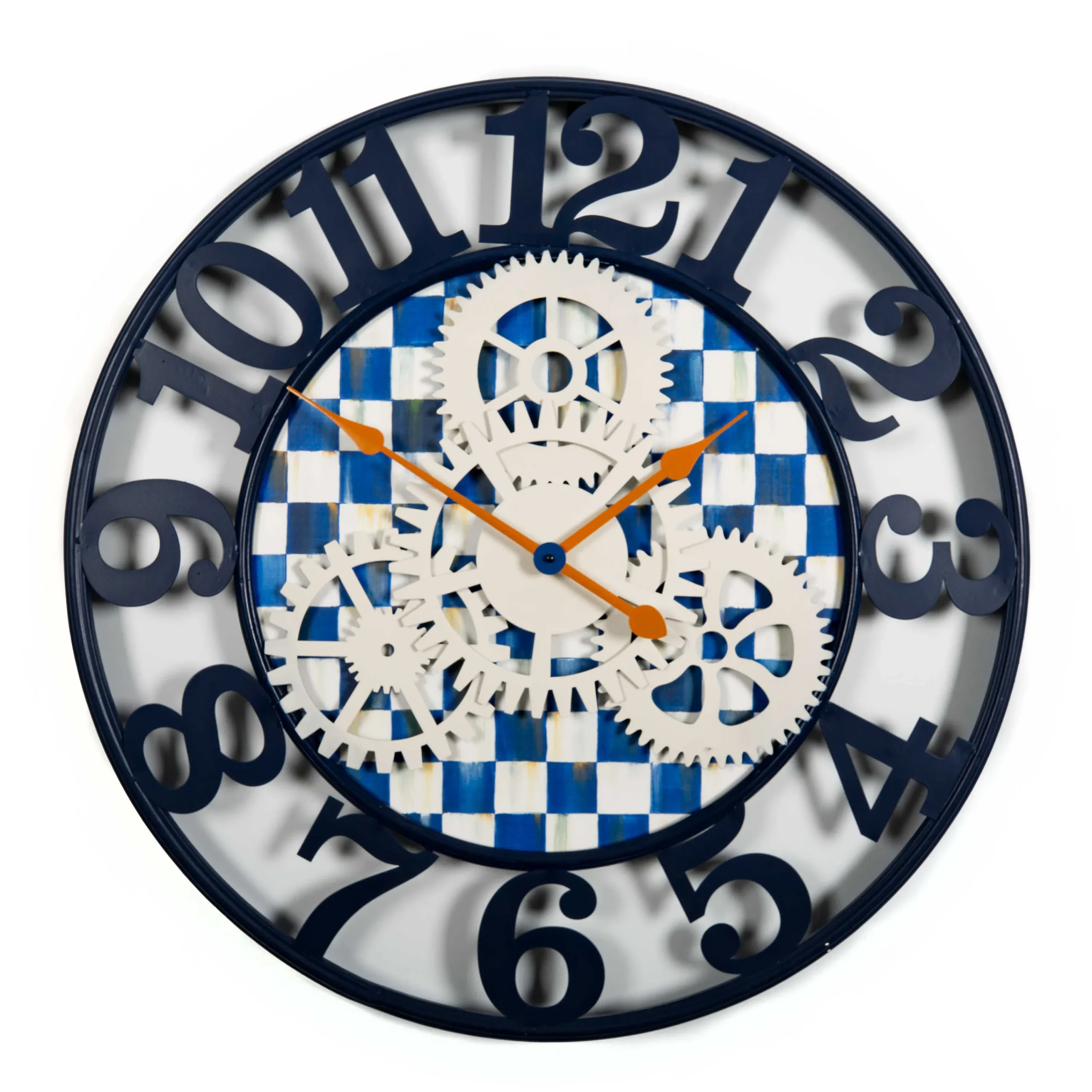 MacKenzie-Childs Room Accents<Royal Check Large Farmhouse Wall Clock