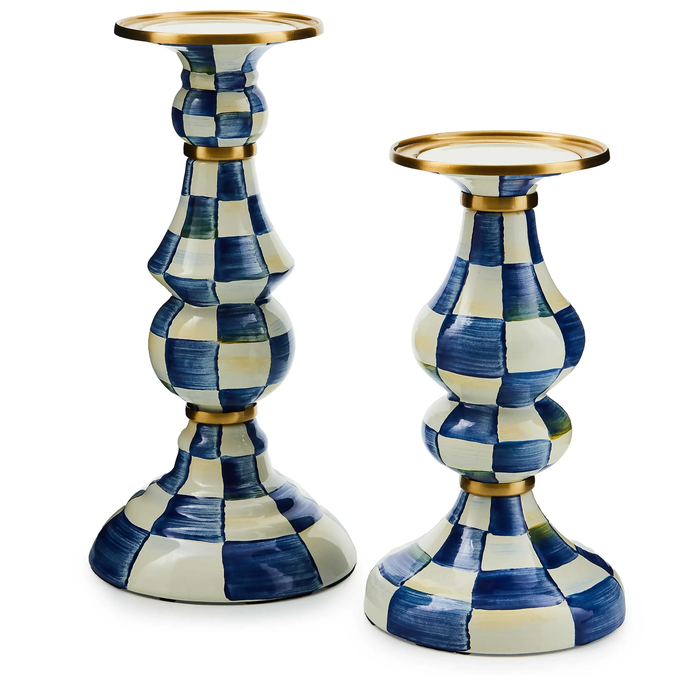 MacKenzie-Childs Candles & Fragrances<Royal Check Large Pillar Candlestick