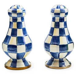 MacKenzie-Childs Table Accessories|Serveware<Royal Check Large Salt  Pepper Shakers
