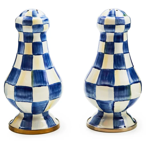 MacKenzie-Childs Table Accessories|Serveware<Royal Check Large Salt  Pepper Shakers