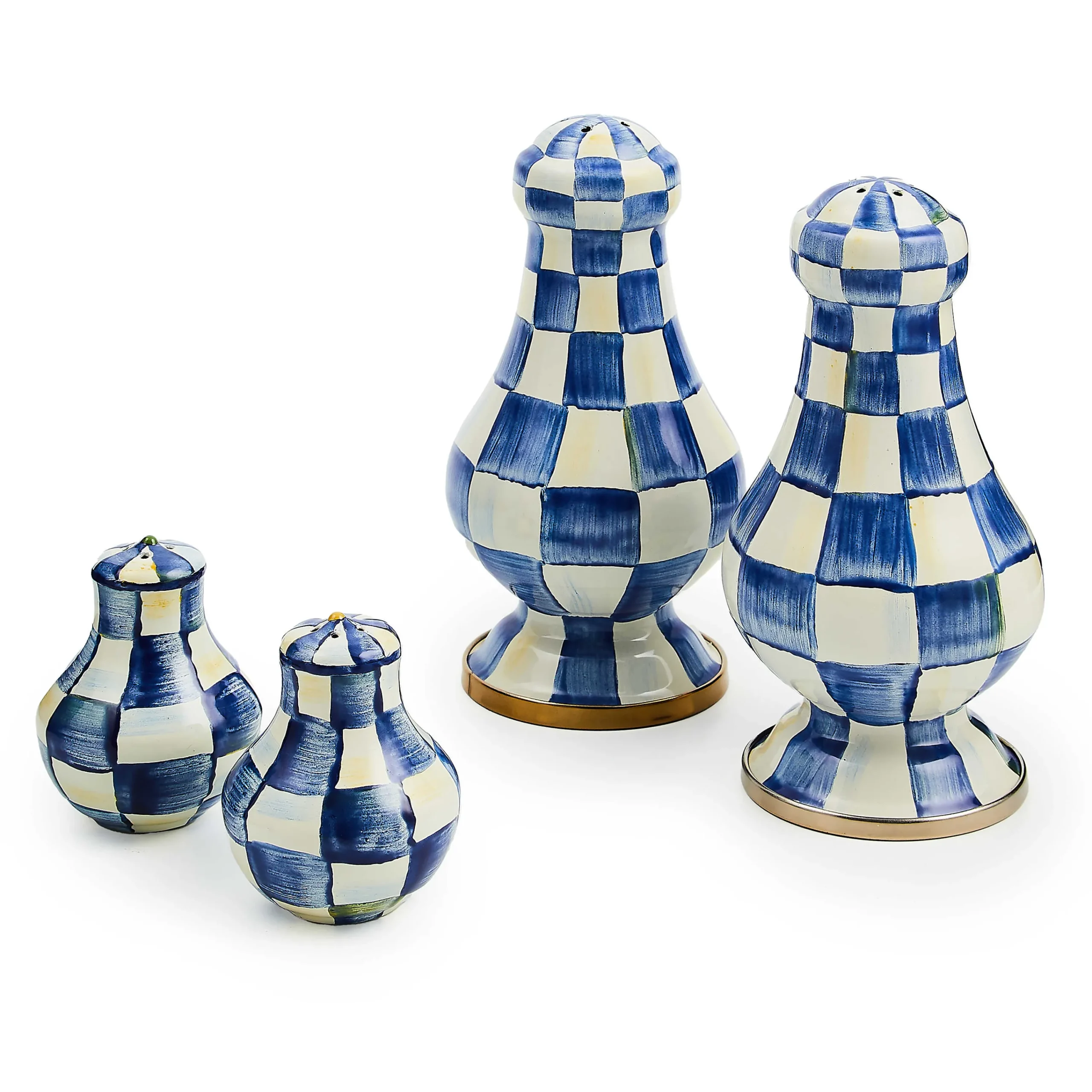 MacKenzie-Childs Table Accessories|Serveware<Royal Check Large Salt  Pepper Shakers